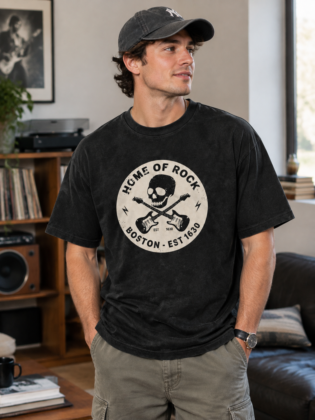 "Boston Badge Rock" Graphic Tee