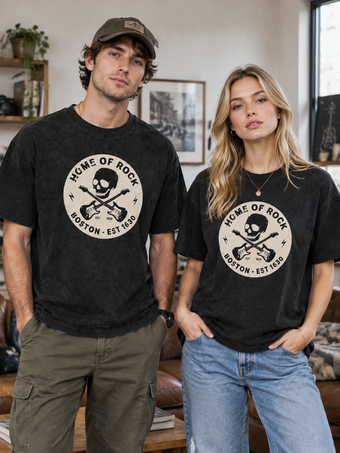 "Boston Badge Rock" Graphic Tee