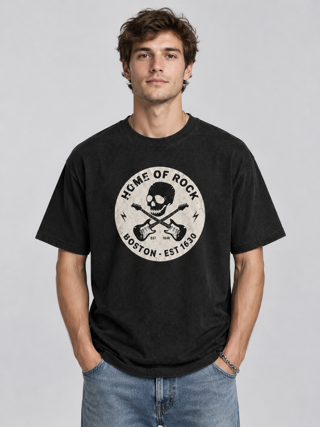 "Boston Badge Rock" Graphic Tee