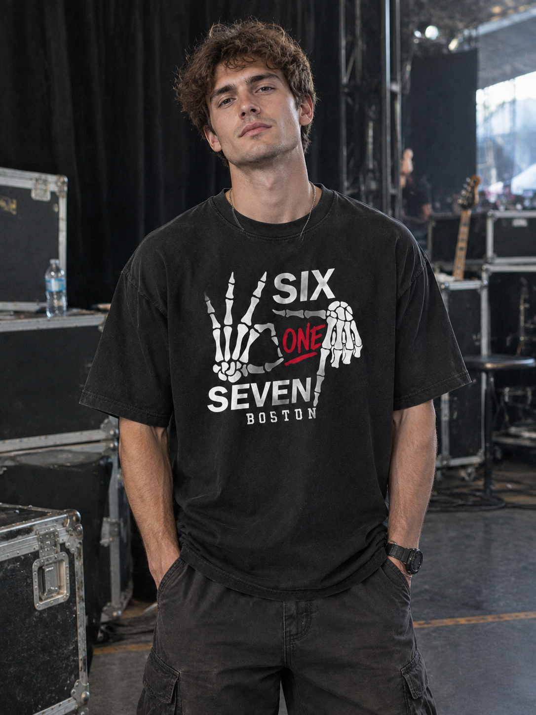 "Six One Seven Boston Skeleton" Graphic Tee