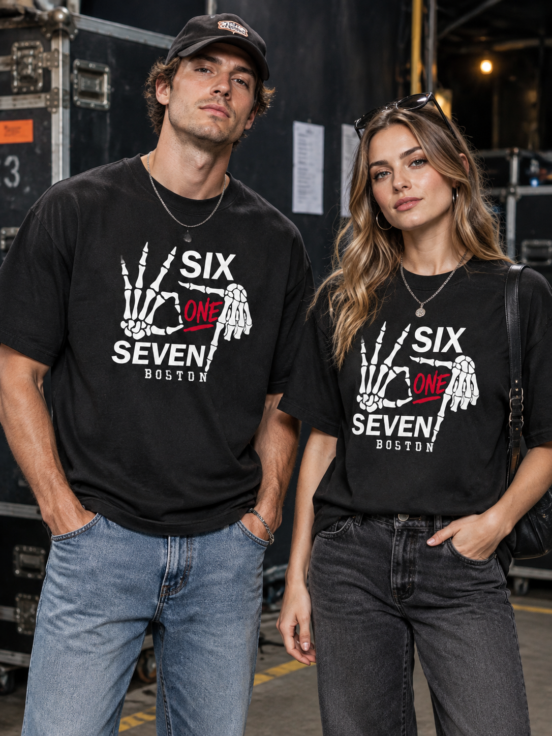 "Six One Seven Boston Skeleton" Graphic Tee