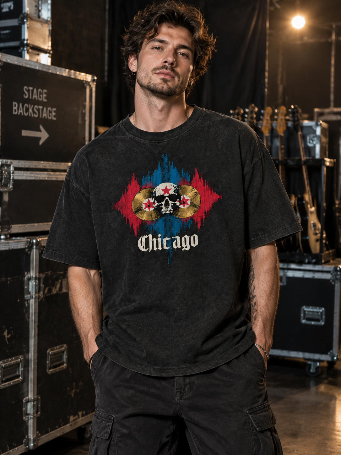 "Cymbals" Chicago Flag Graphic Tee
