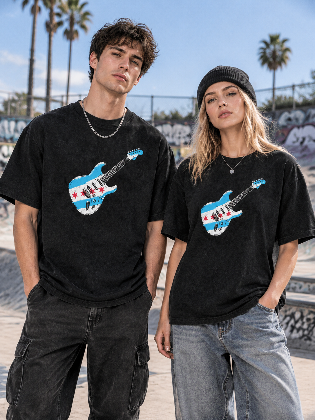 "Guitar" Flag Drumset Graphic Tee