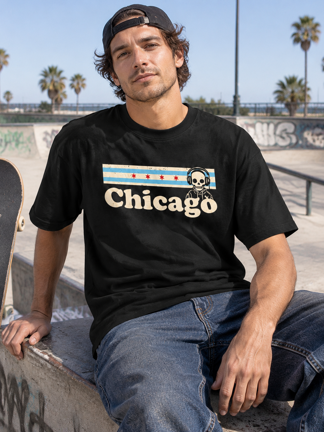 "Flag" Chicago Stripes Graphic Tee