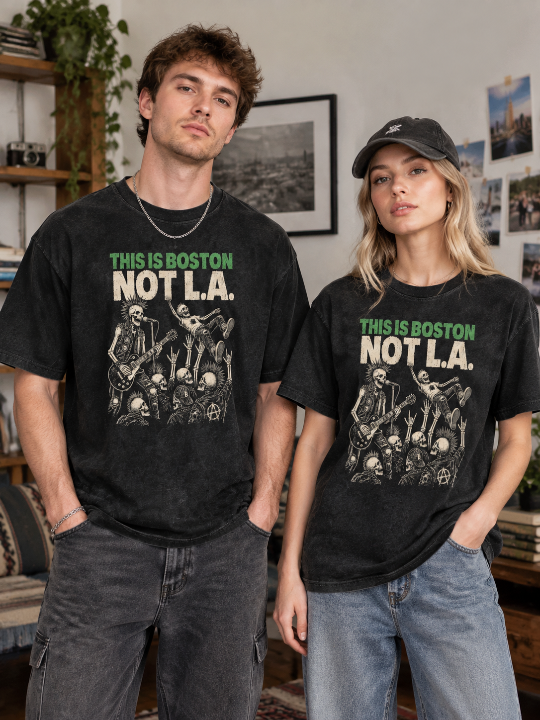 "This Is Boston Not L.A. Green" Graphic Tee