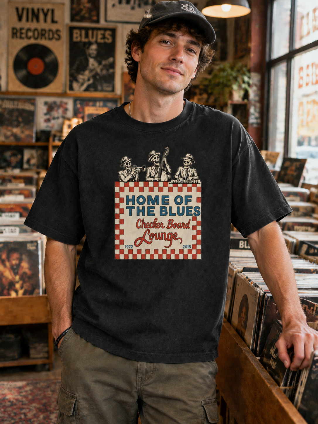 "Jazz" Checkerboard Graphic Tee