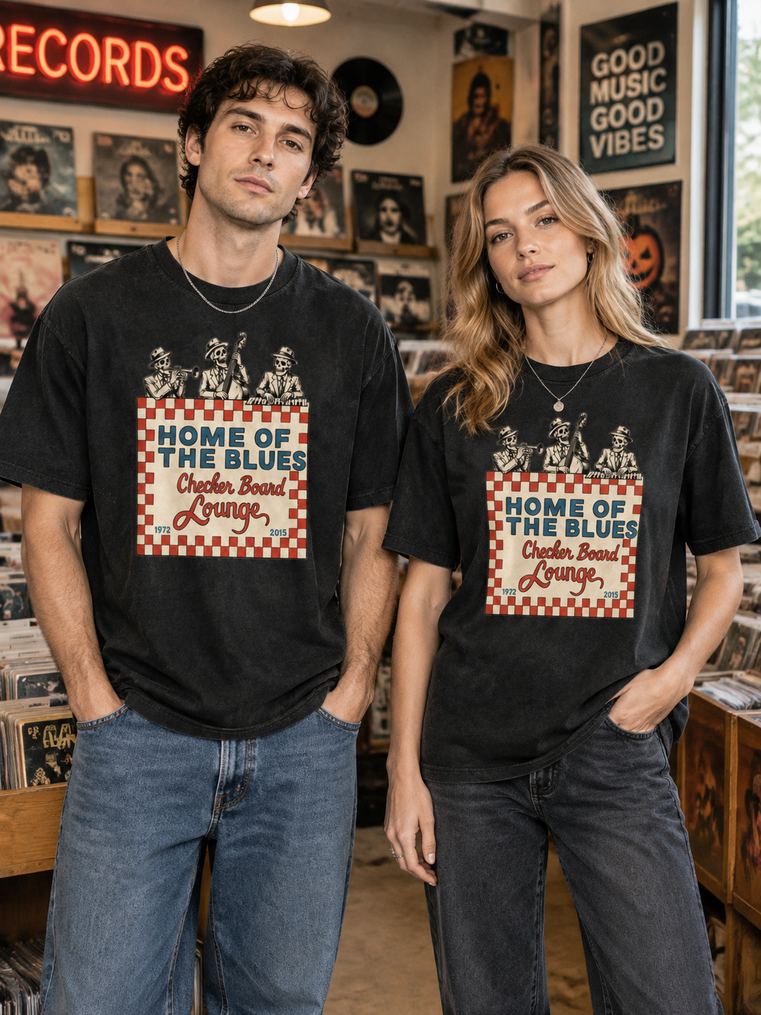 "Jazz" Checkerboard Graphic Tee