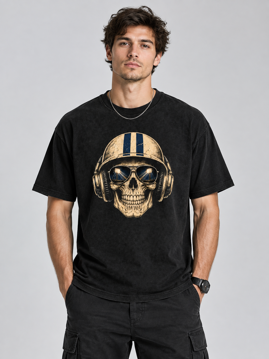 "Boston Baseball Skull" Graphic Tee
