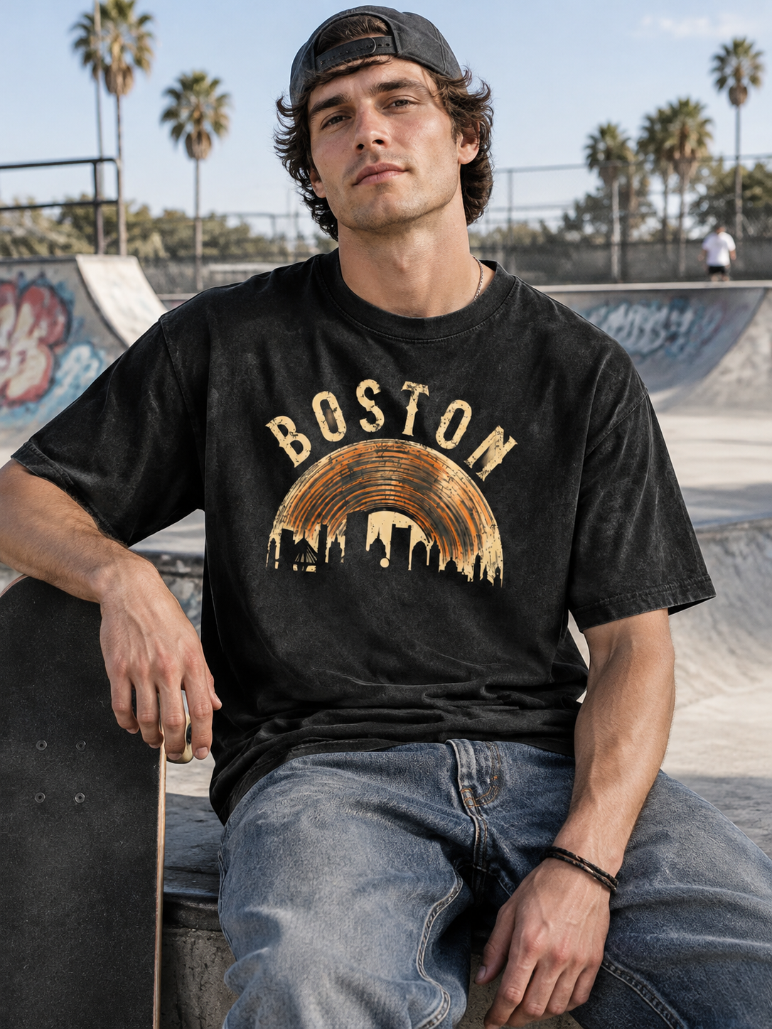 "Boston Orange Vinyl" Graphic Tee