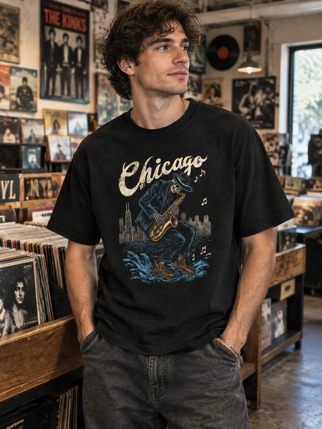 "Sax" Lake Michigan Graphic Tee