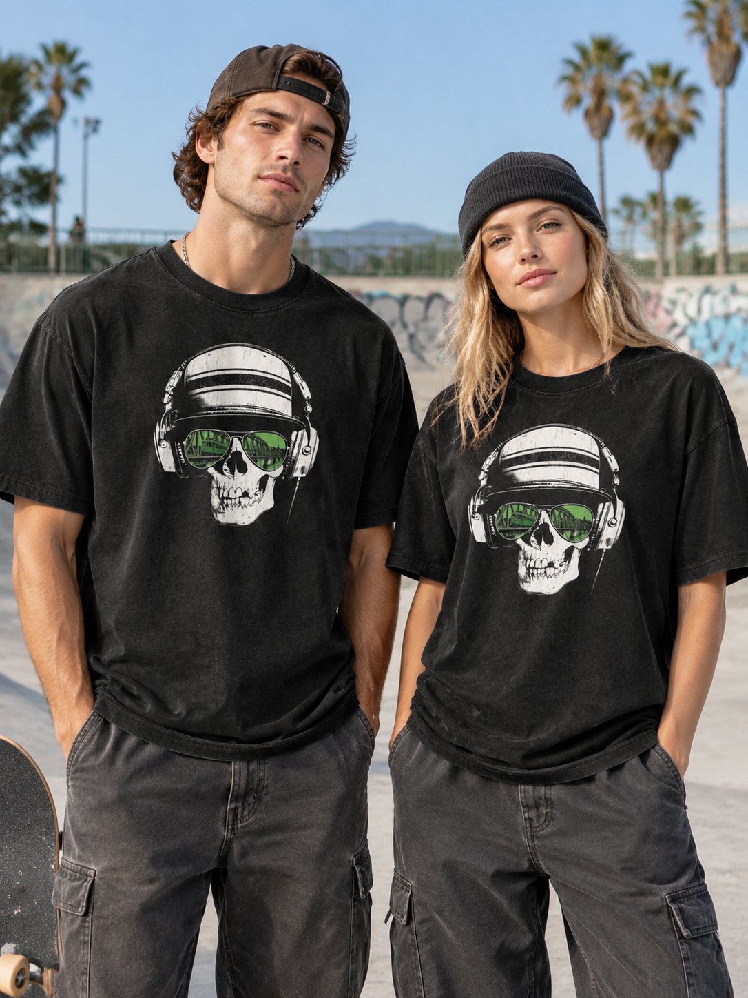 "Boston Smile Trolley Skull" Graphic Tee