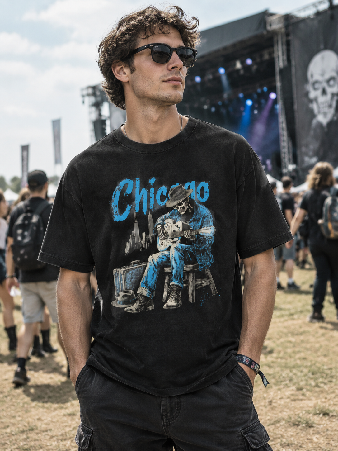 "Suitcase" Chicago Blues Graphic Tee