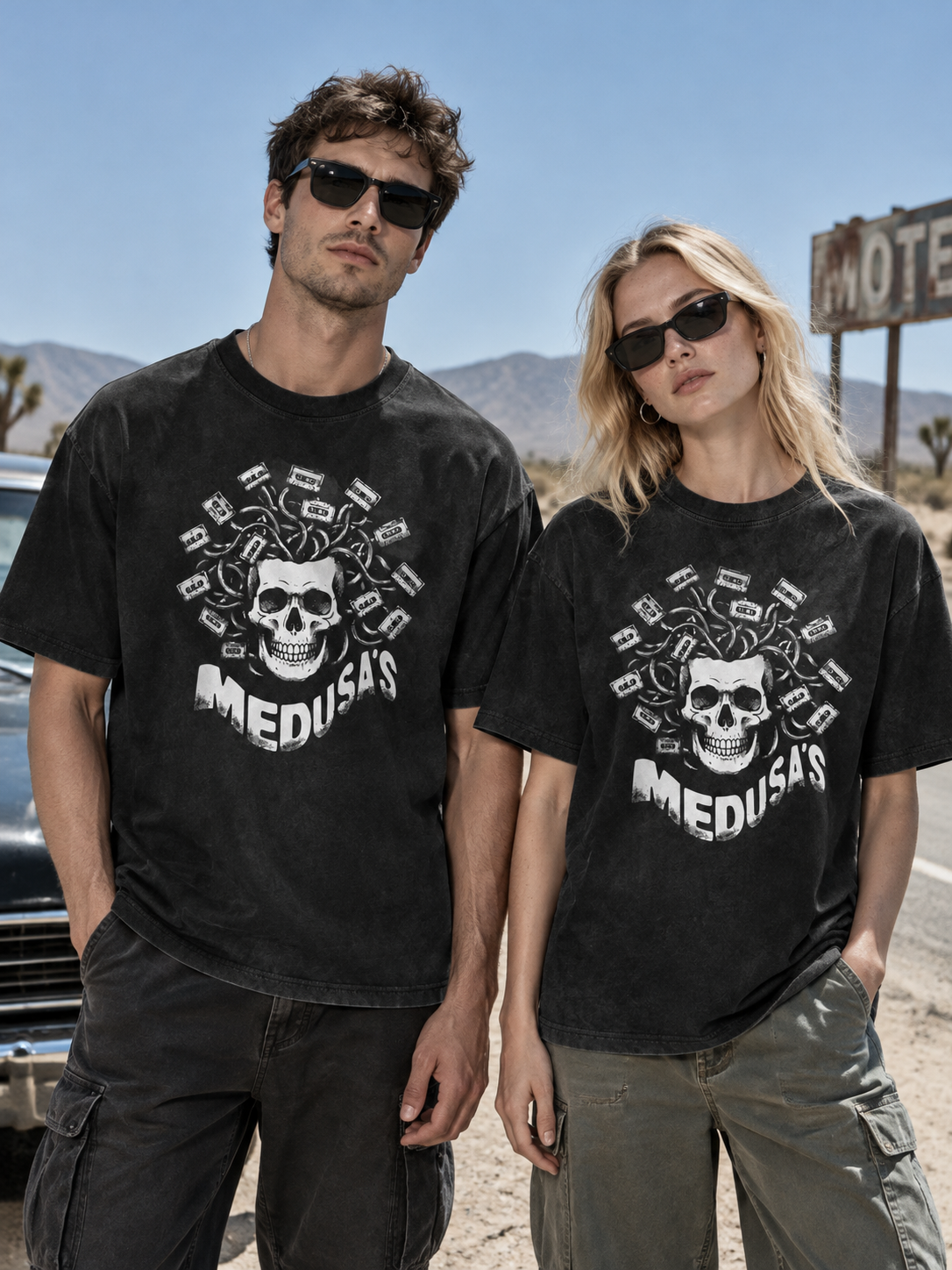 "Tapes" Medusa Skull Graphic Tee
