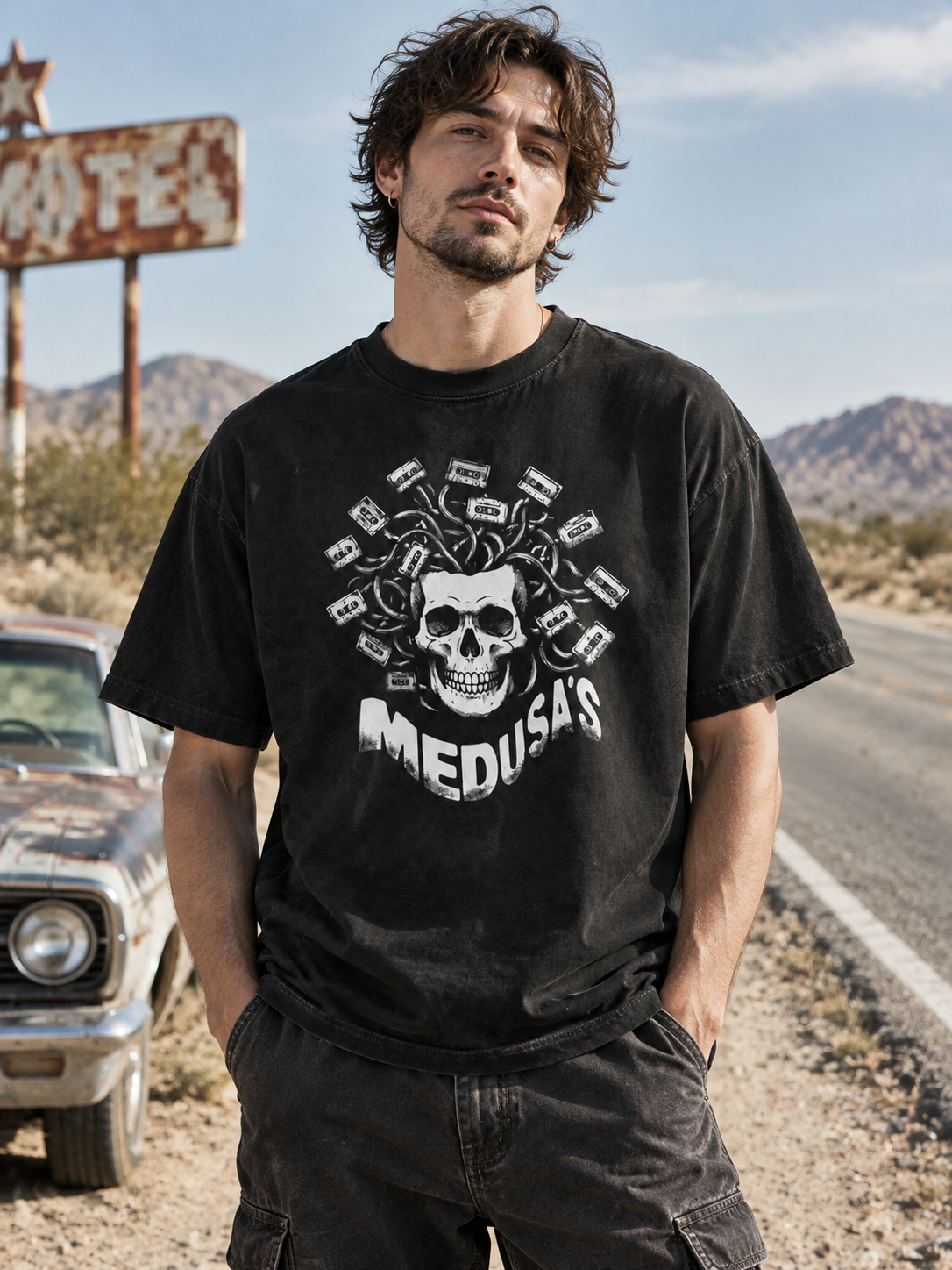 "Tapes" Medusa Skull Graphic Tee
