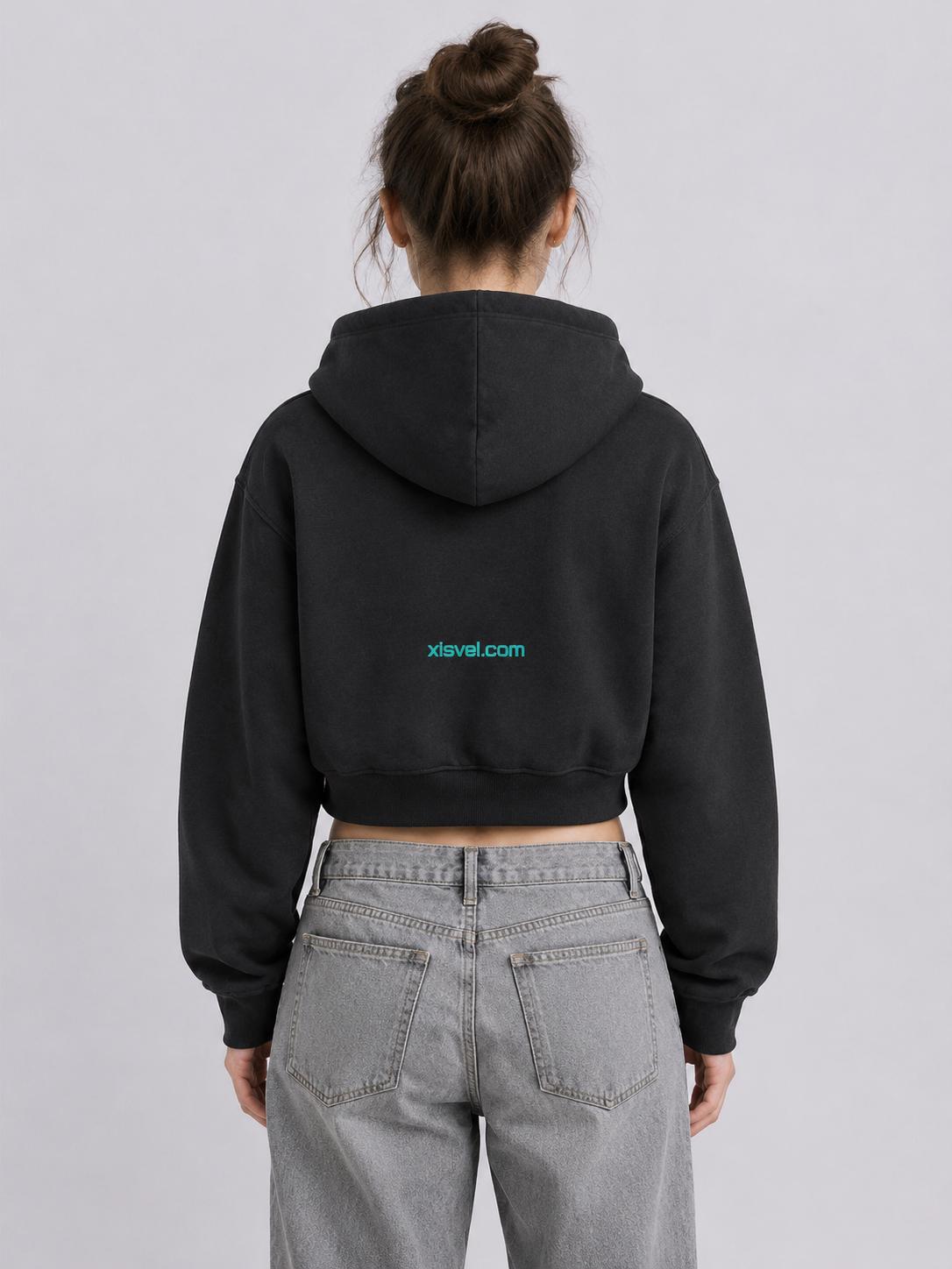 Women Cross Graphic Cropped Pullover Hoodie