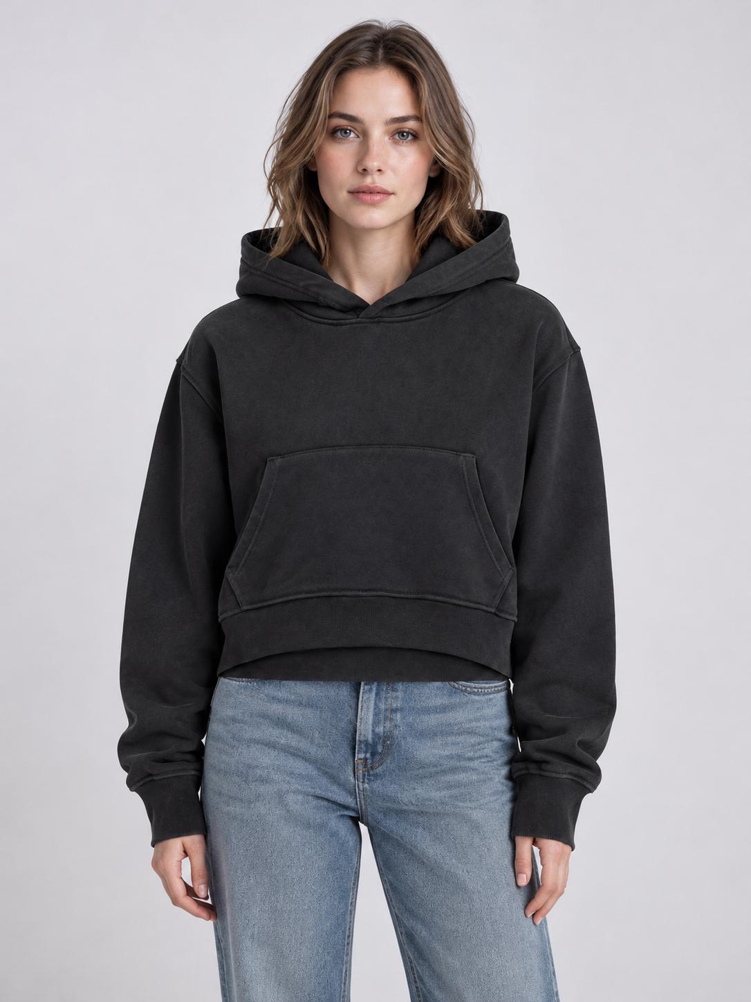 Women Cropped Pullover Hoodie