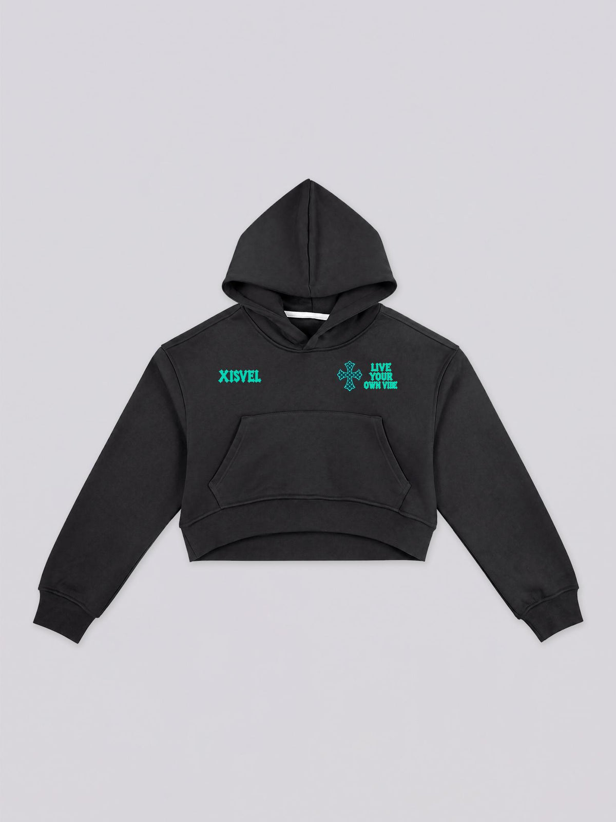Women Cross Graphic Cropped Pullover Hoodie