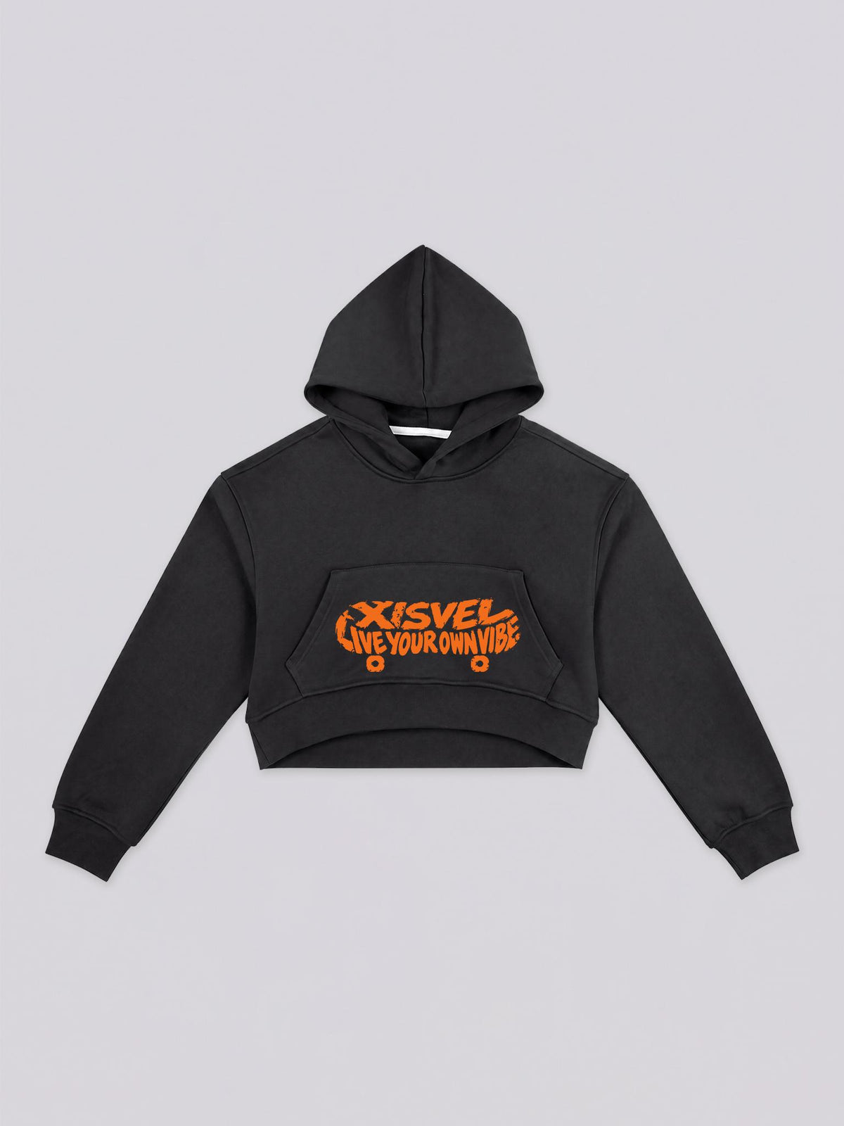 Women's Skateboard Graphic Cropped Pullover Hoodie