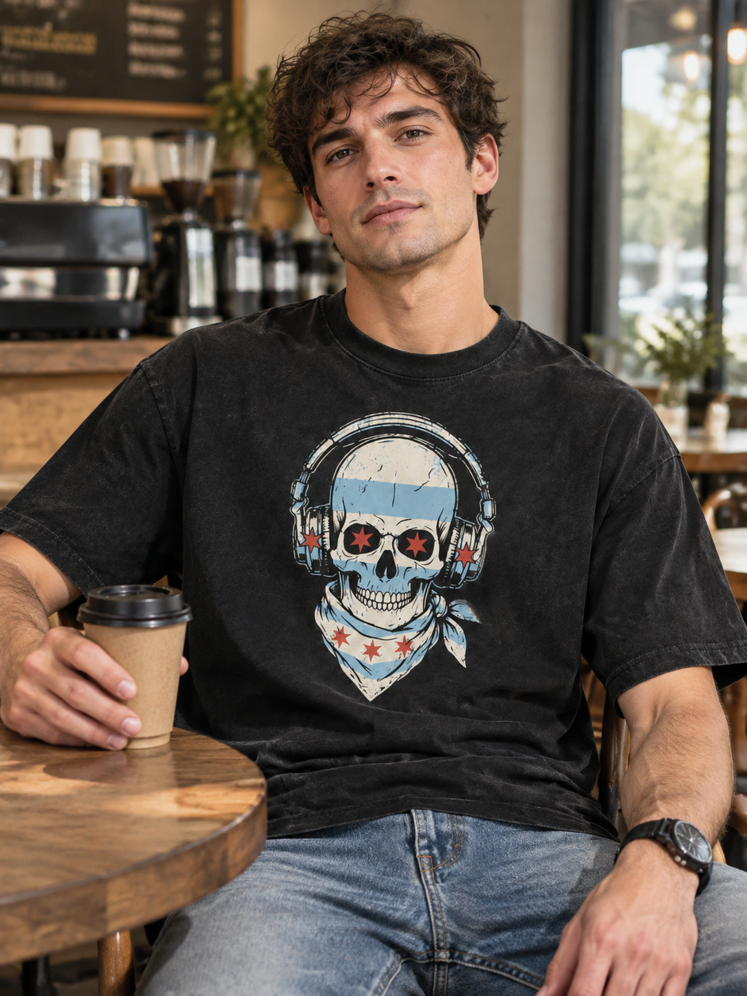 "Bandana" Skull Graphic Tee