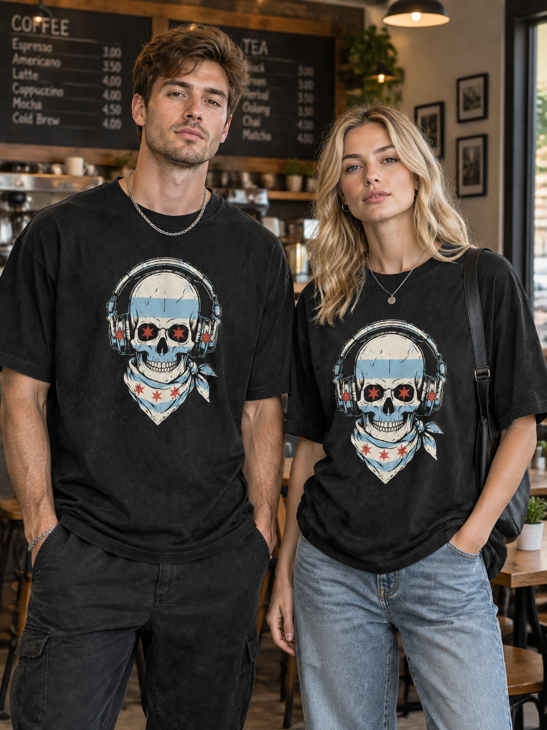 "Bandana" Skull Graphic Tee