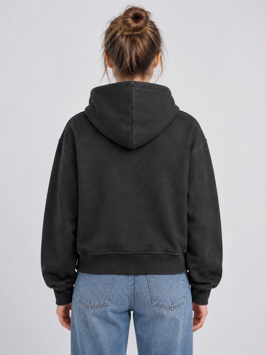 Women Gradient Box Logo Cropped Pullover Hoodie