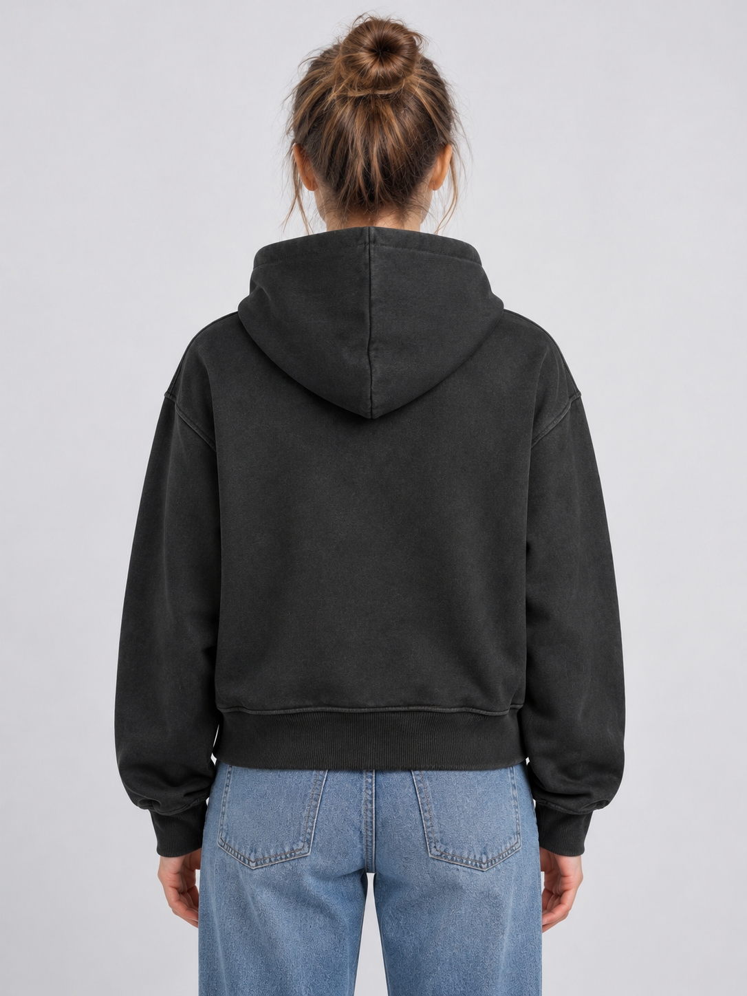 Women Camo Box Logo Cropped Pullover Hoodie