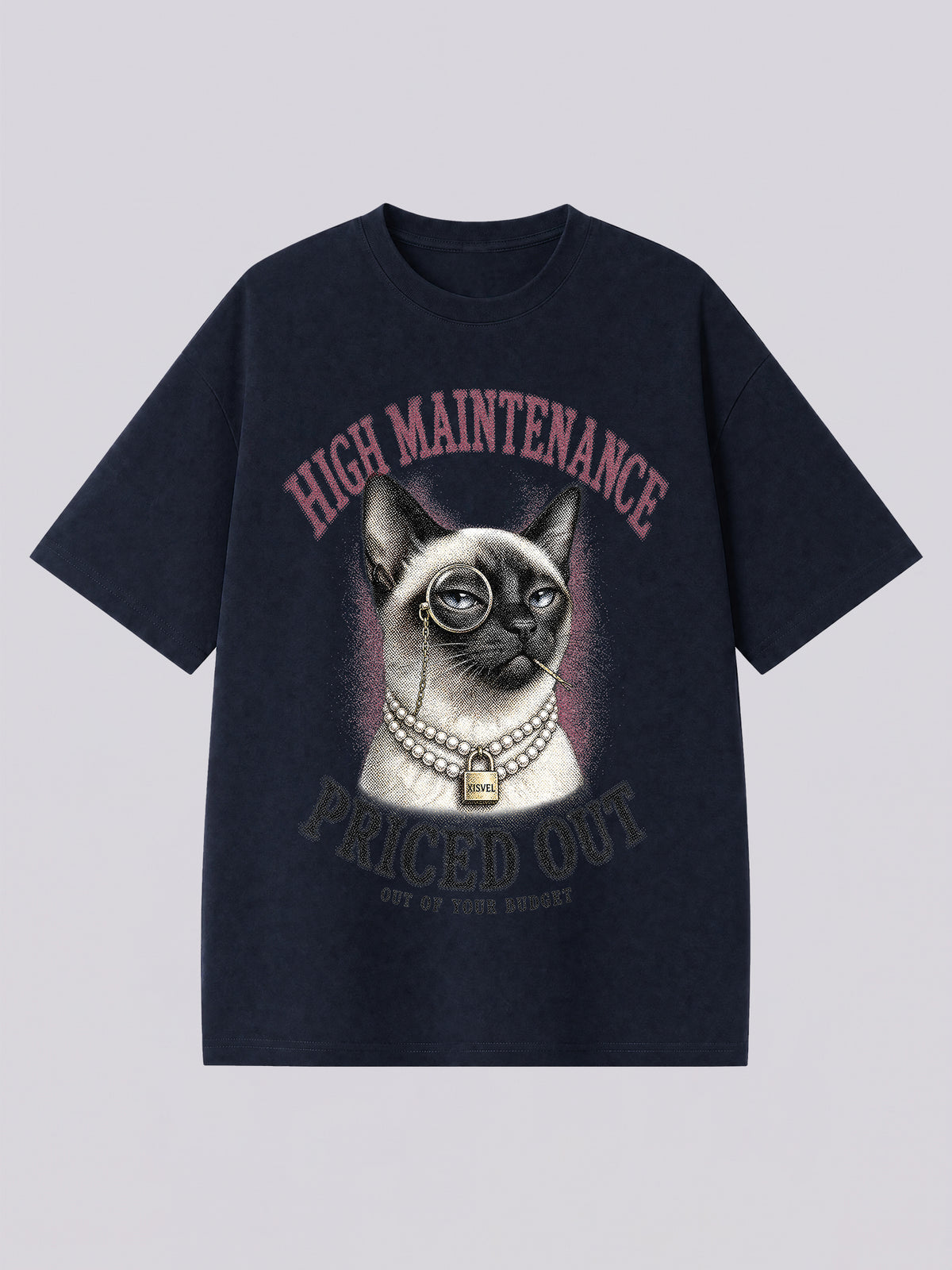 "High Maintenance / Priced Out" Siamese Cat Vintage Graphic Tee