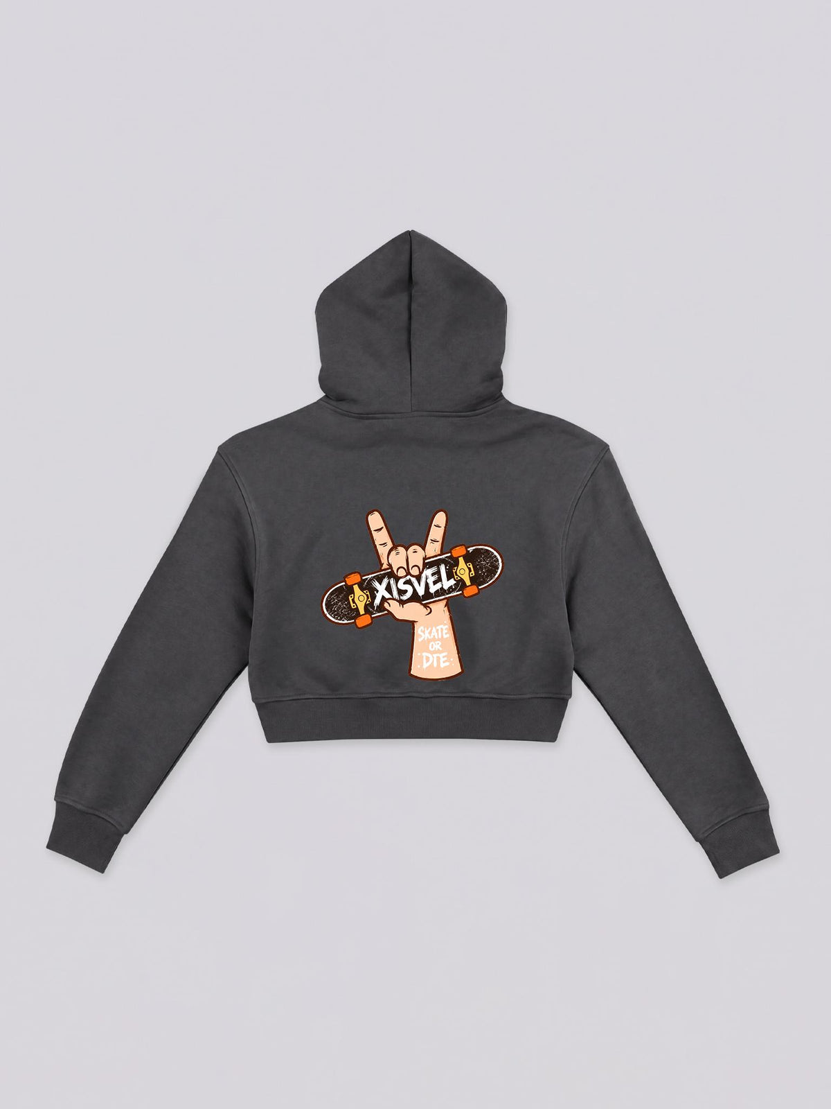 Women's Skateboard Graphic Cropped Pullover Hoodie