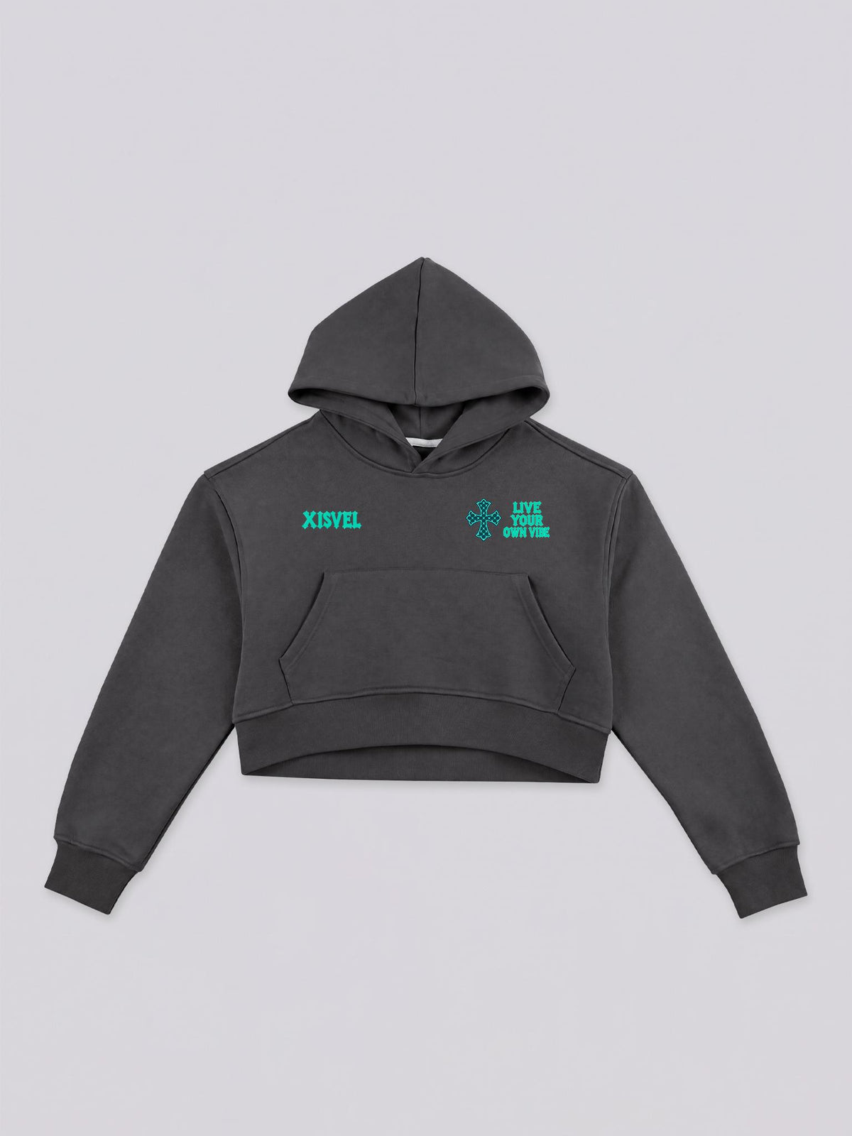 Women Cross Graphic Cropped Pullover Hoodie