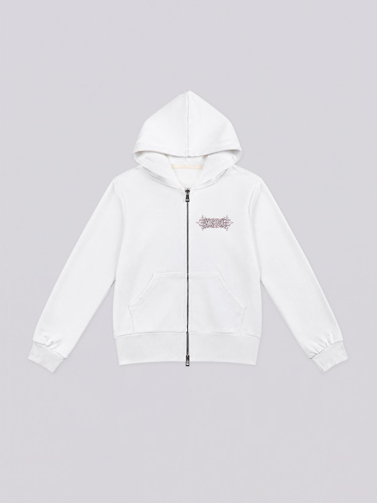 Women Gothic Cross Print Cropped Full-Zip Hoodie