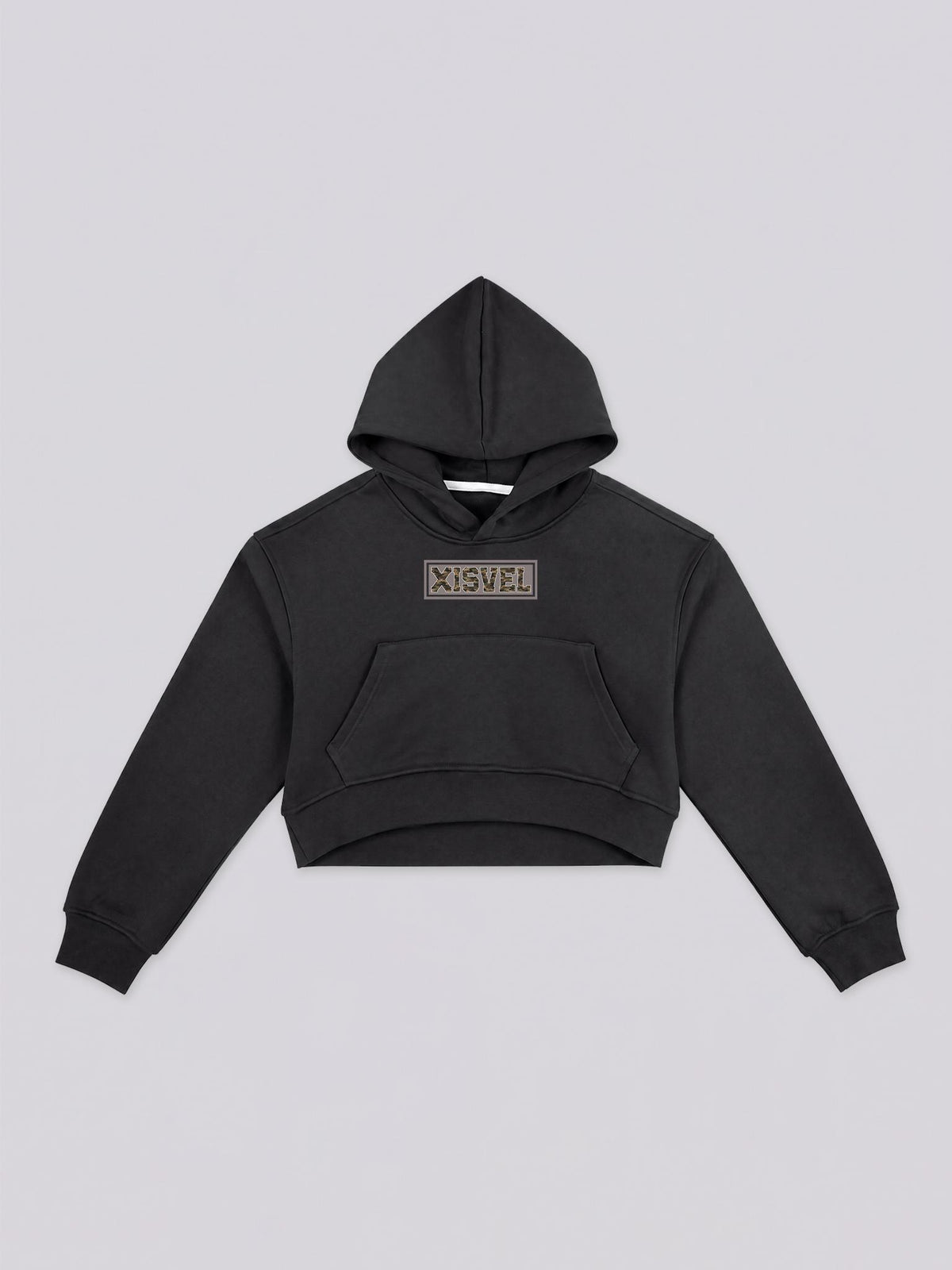 Women Camo Box Logo Cropped Pullover Hoodie