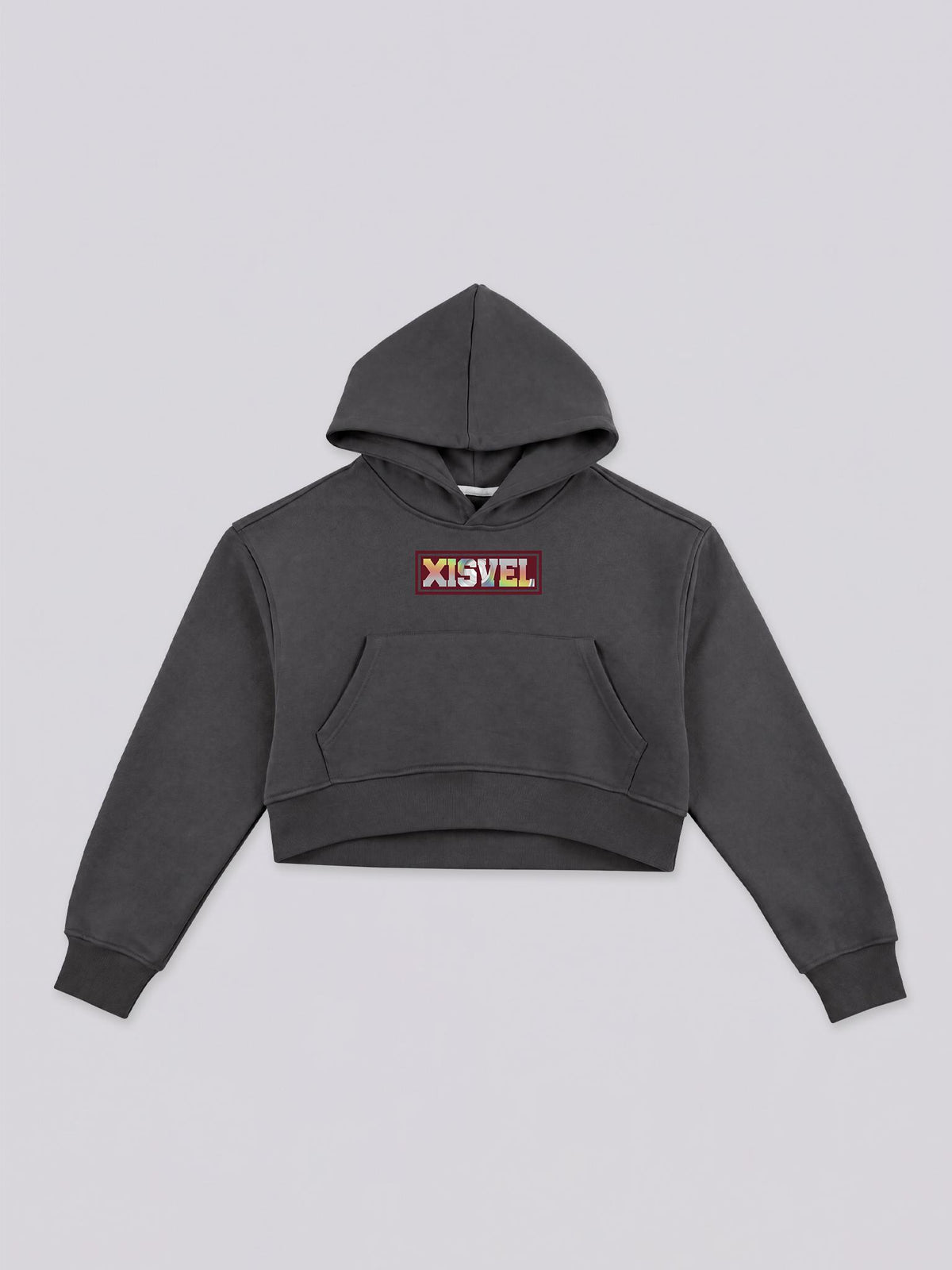 Women Gradient Box Logo Cropped Pullover Hoodie