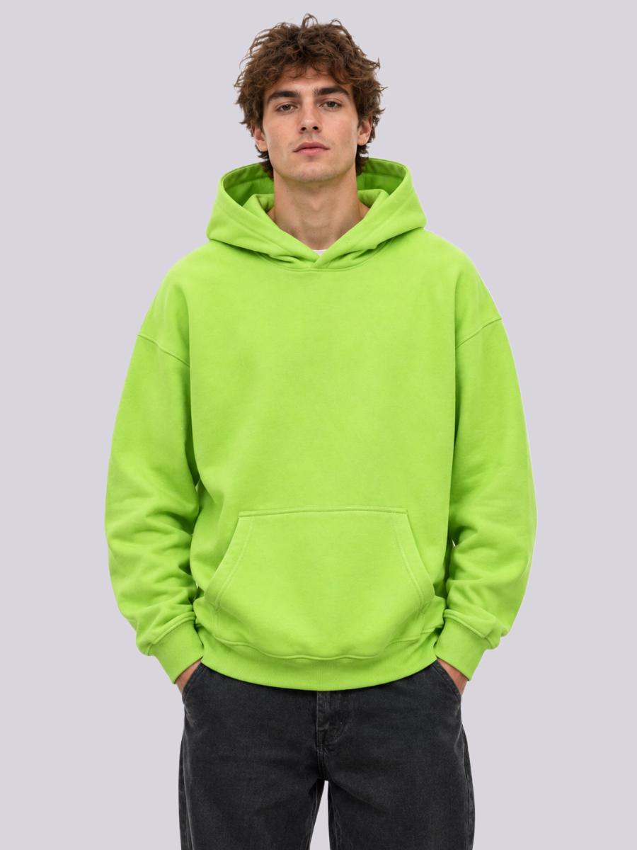 Unisex Neon Green Pullover Hoodie Tracksuit