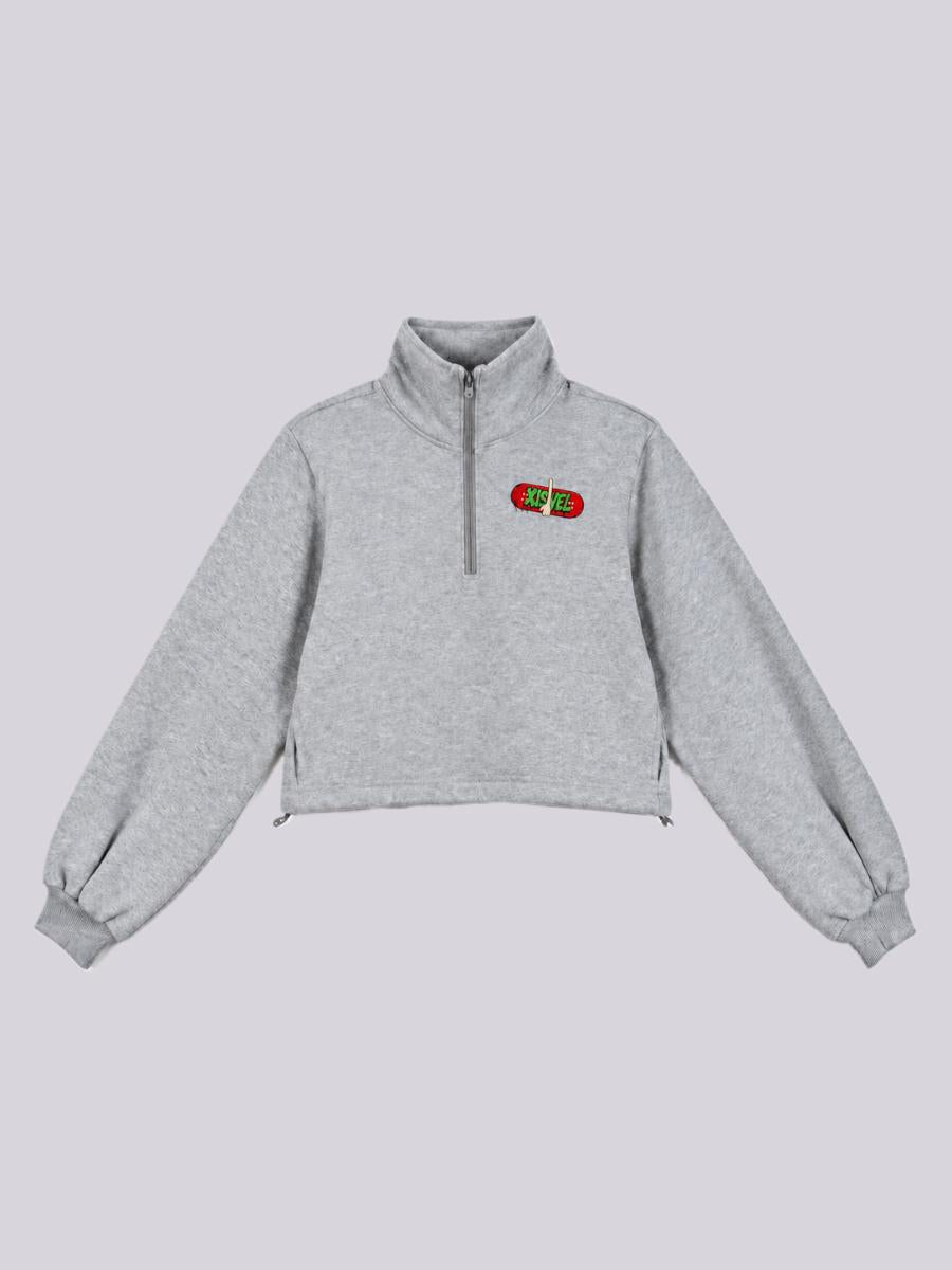 Women's Skate Silhouette Cropped Half Zip Sweatshirt