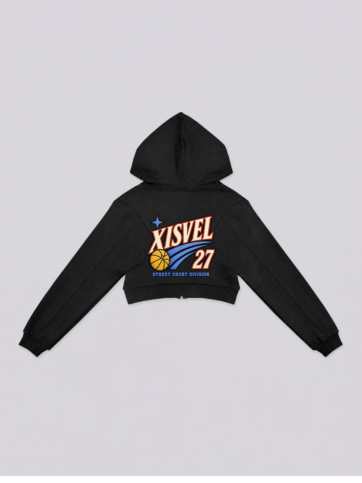 Women Basketball 27 Graphic Cropped Zip-Up Hoodie