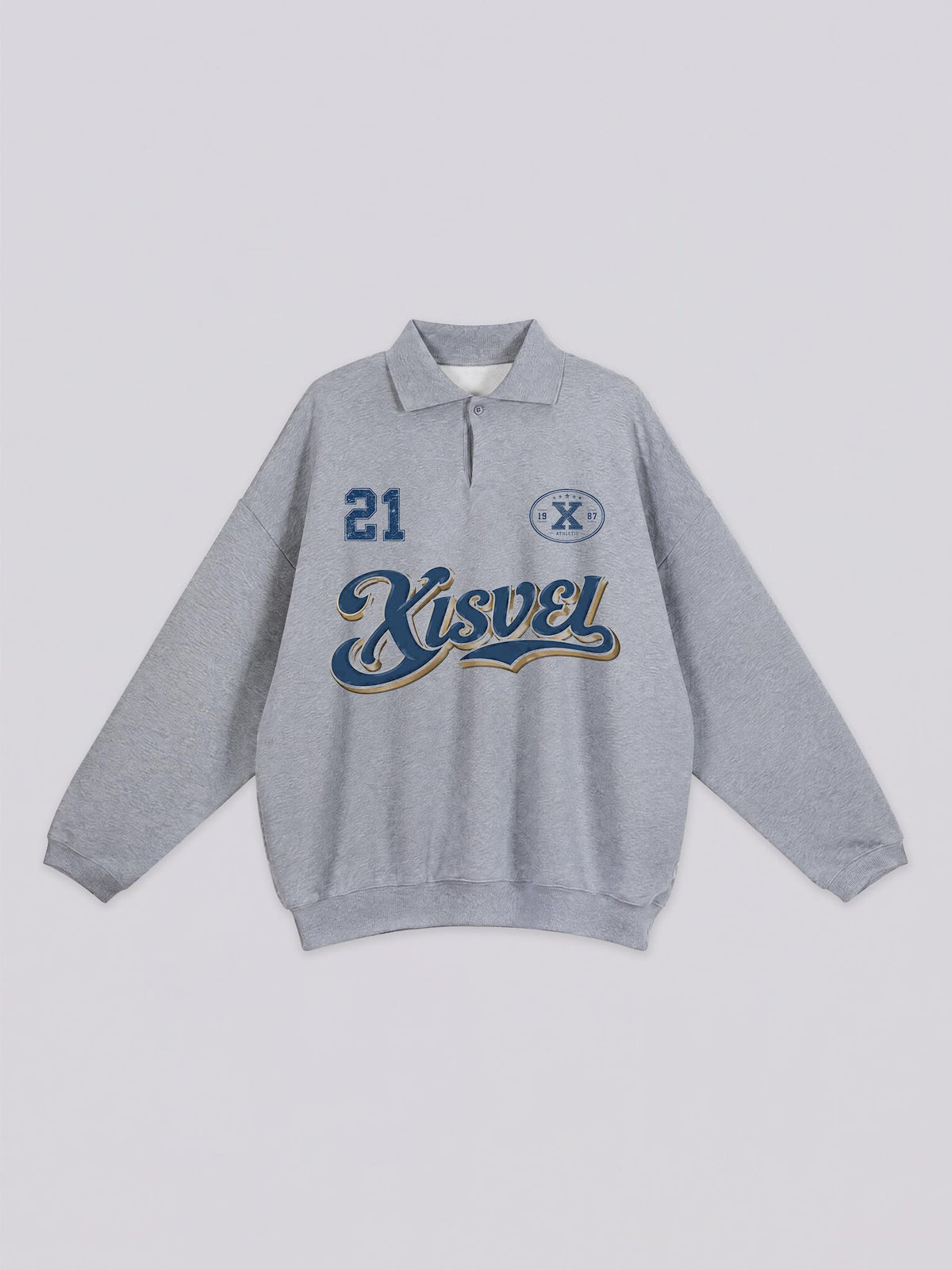 Unisex Vintage 21 Varsity Polo Collar Sweatshirt