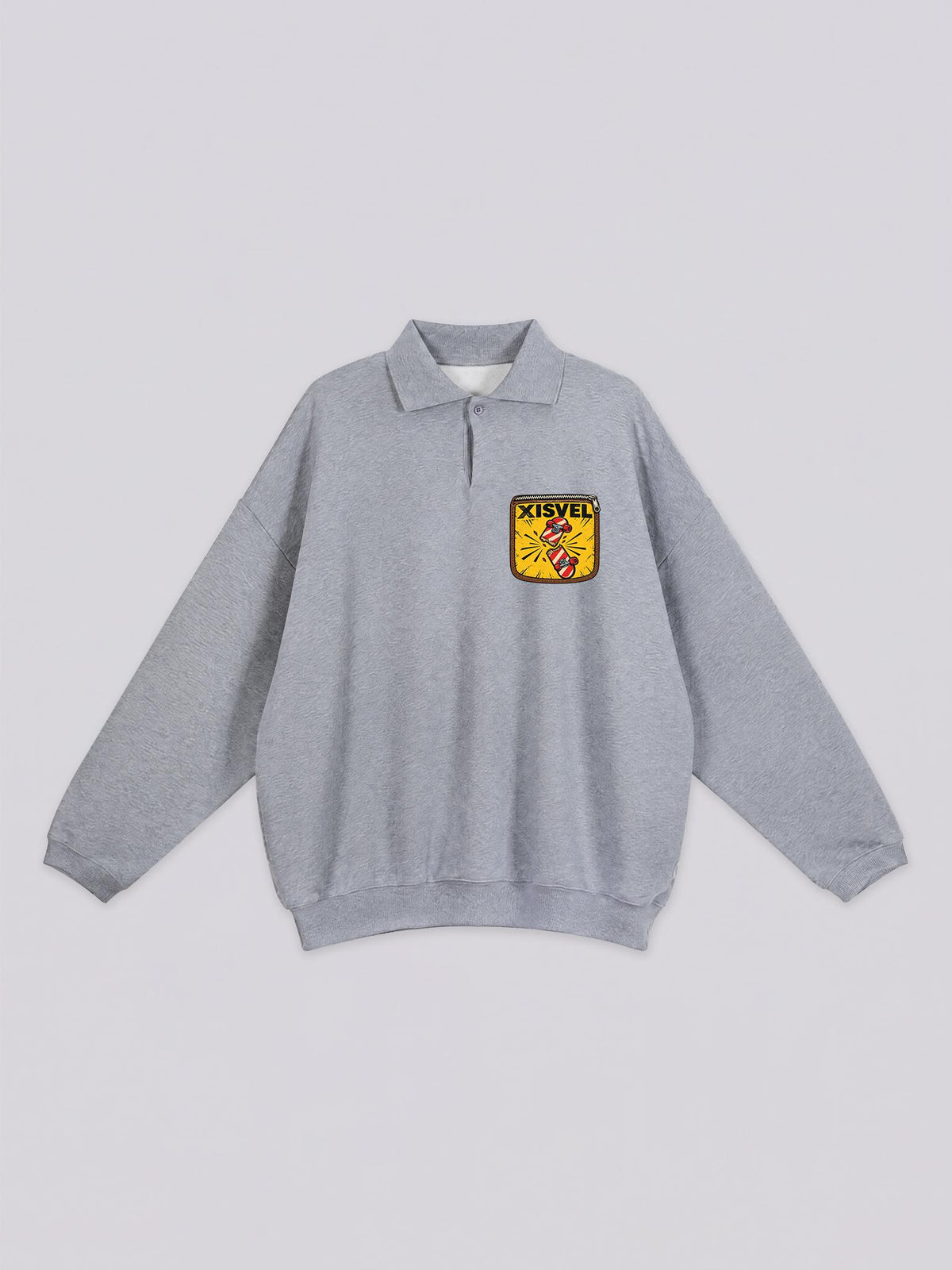 Unisex Gingerbread Skate Graphic Polo Sweatshirt