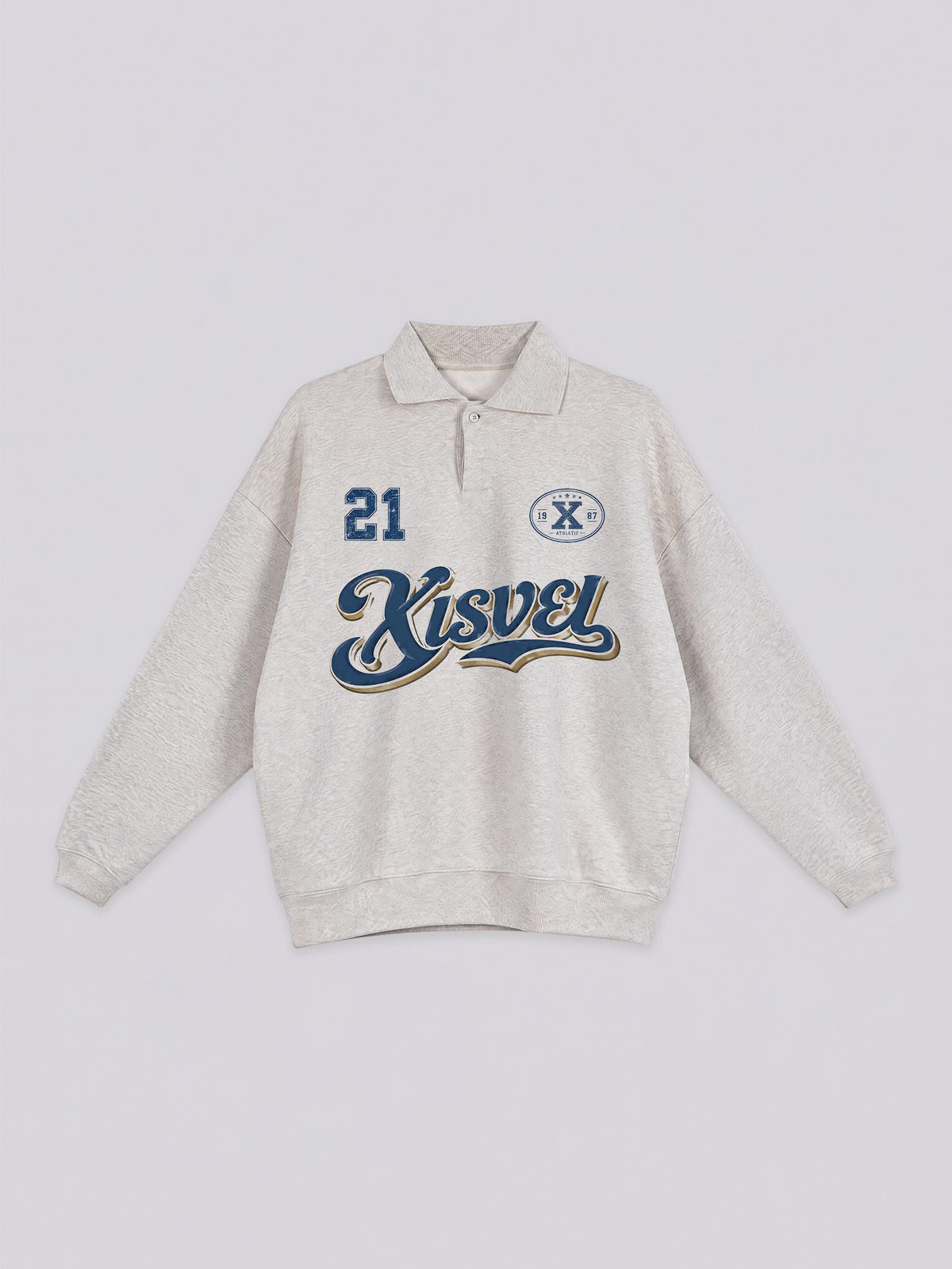 Unisex Vintage 21 Varsity Polo Collar Sweatshirt