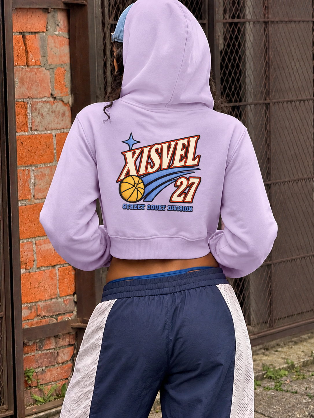 Women Basketball 27 Graphic Cropped Zip-Up Hoodie