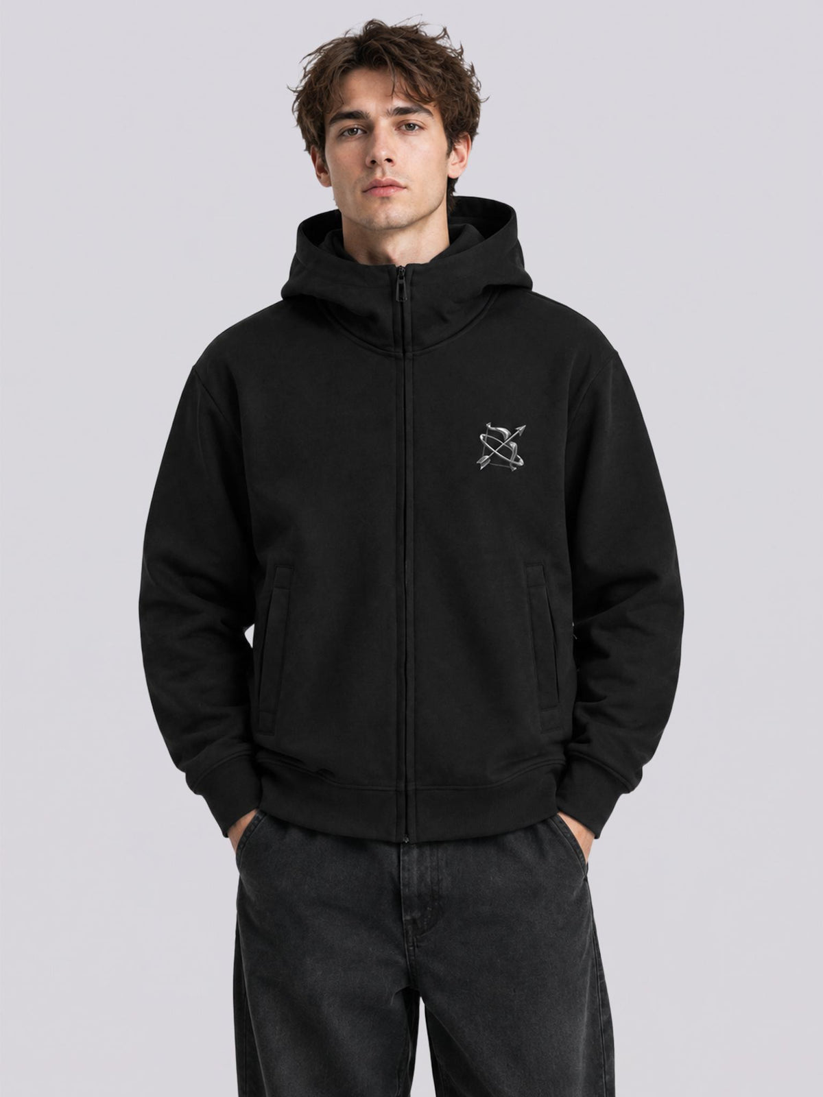 Unisex Sagittarius Gothic Graphic Full Zip Hoodie