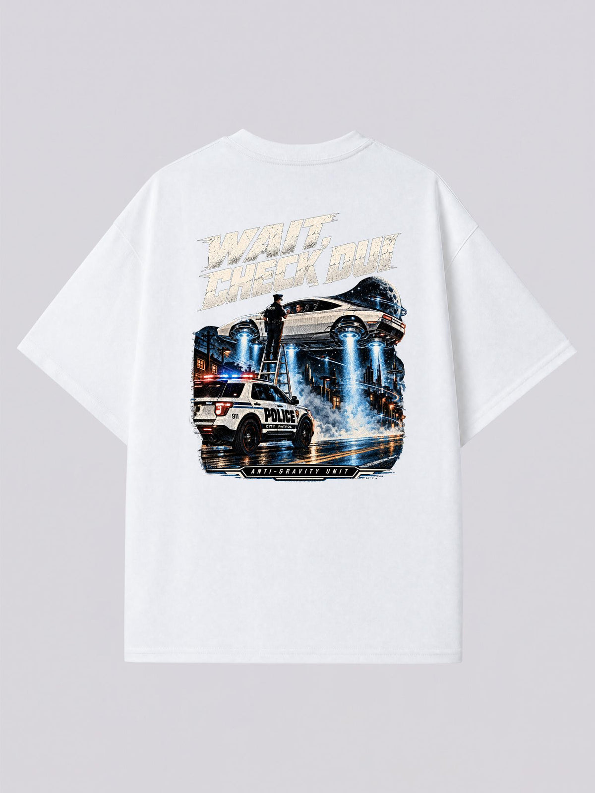 Wait Check DUI Anti-Gravity Police Graphic Tee