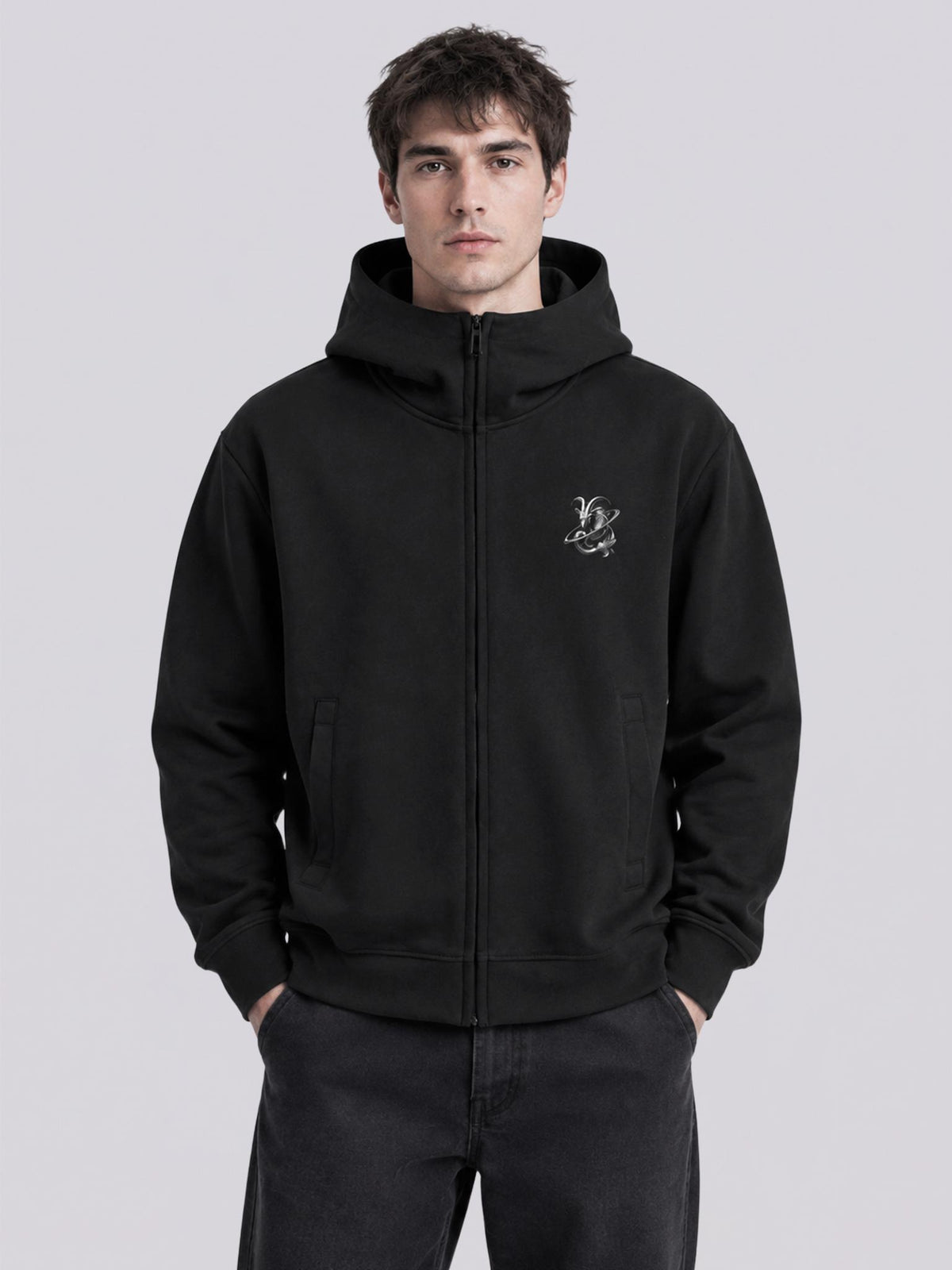 Unisex Capricorn Gothic Graphic Full Zip Hoodie