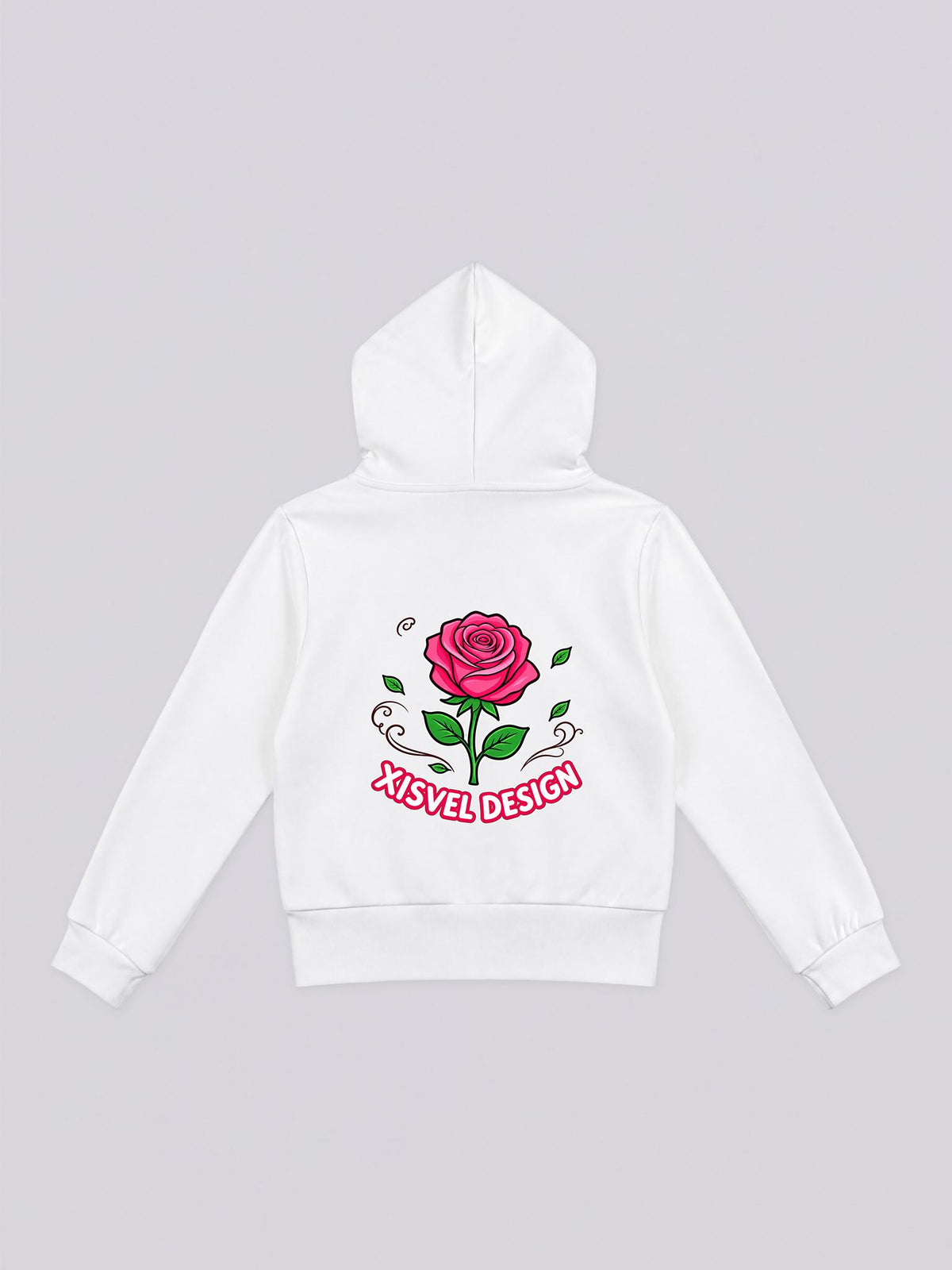 Women's Red Rose Graphic Full Zip Hoodie