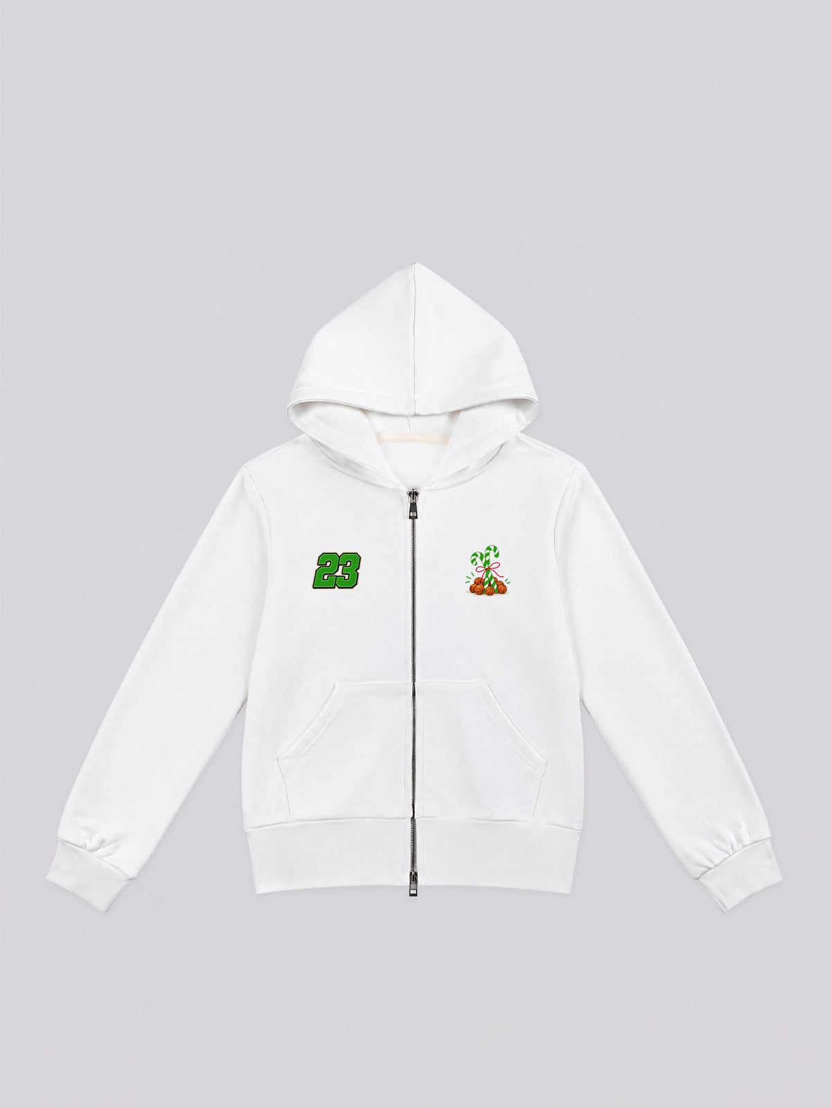 Women's Basketball Santa Hand Graphic Full Zip Hoodie