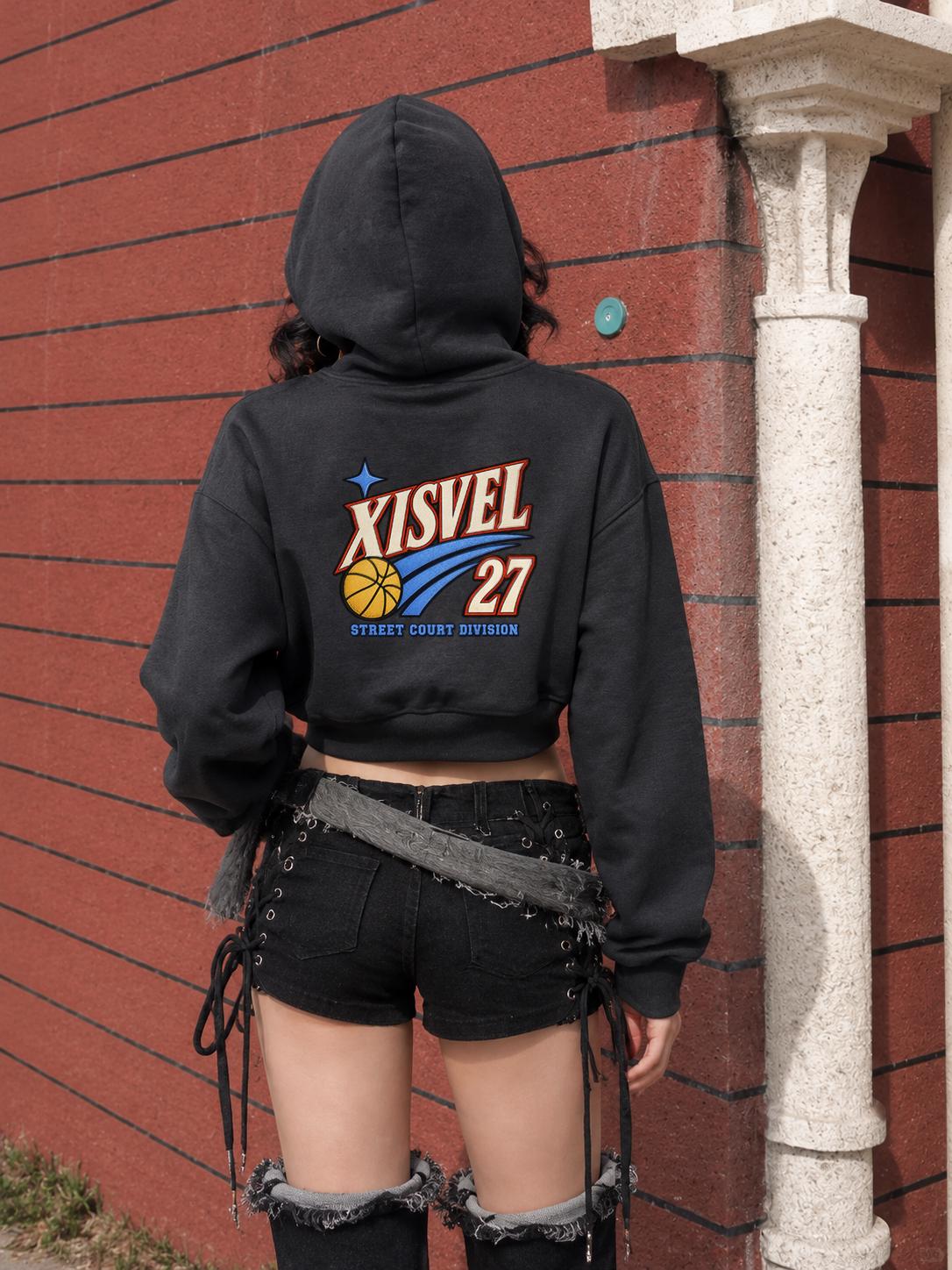 Women Basketball 27 Graphic Cropped Pullover Hoodie