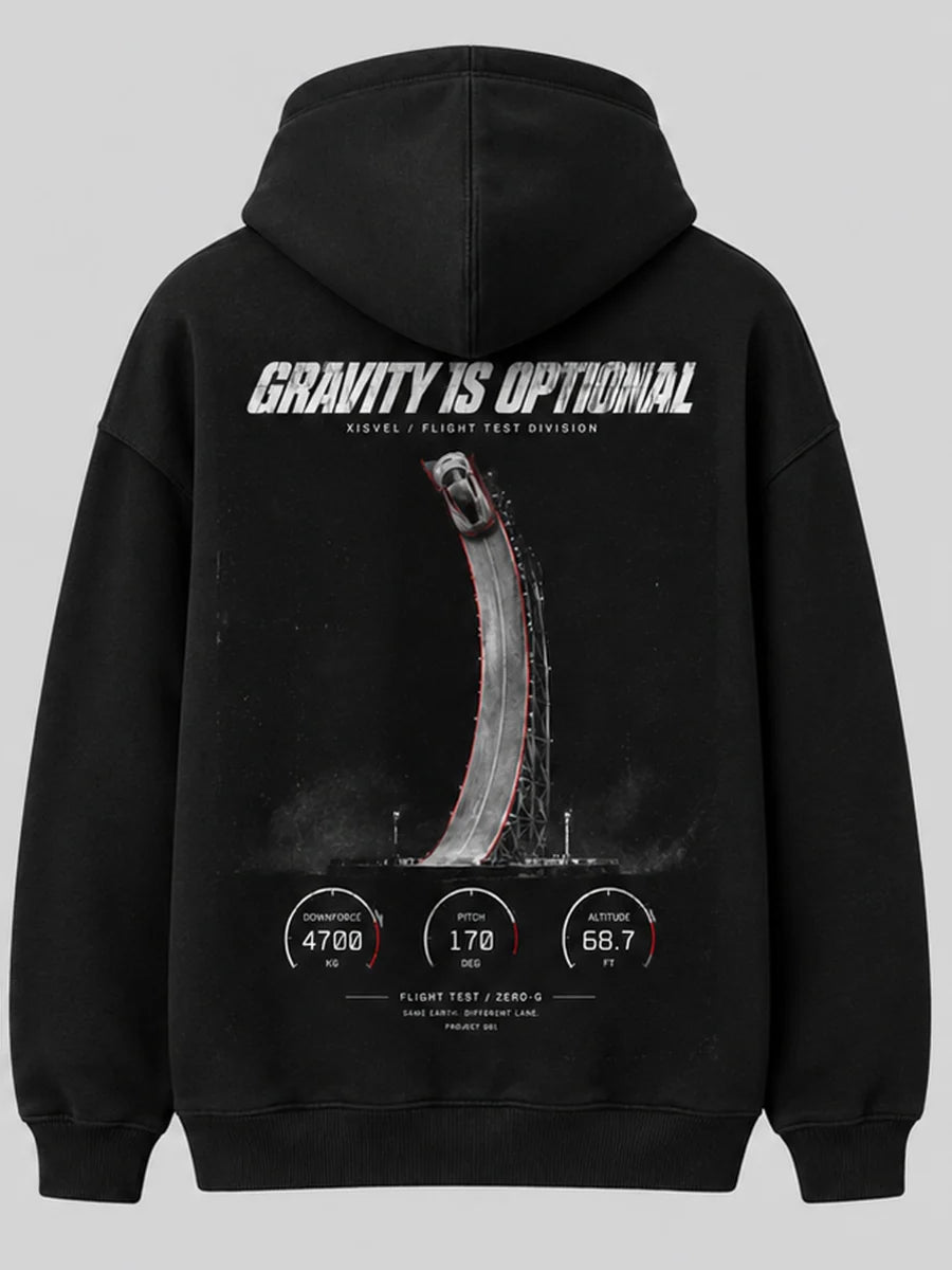 Gravity Is Optional – Full Zip Graphic Hoodie
