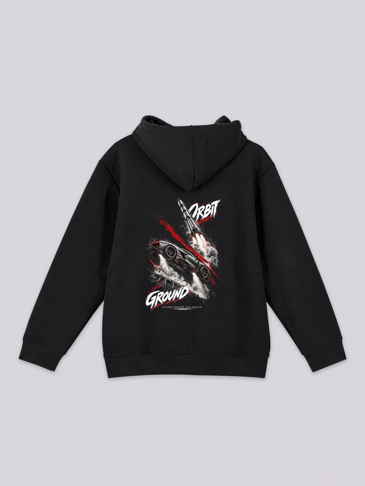 Unisex Ground Orbit Supercar Rocket Graphic Full Zip Hoodie