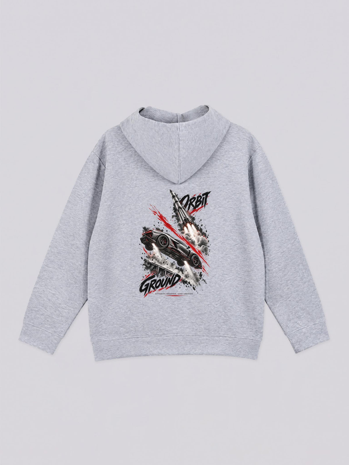 Unisex Ground Orbit Supercar Rocket Graphic Full Zip Hoodie