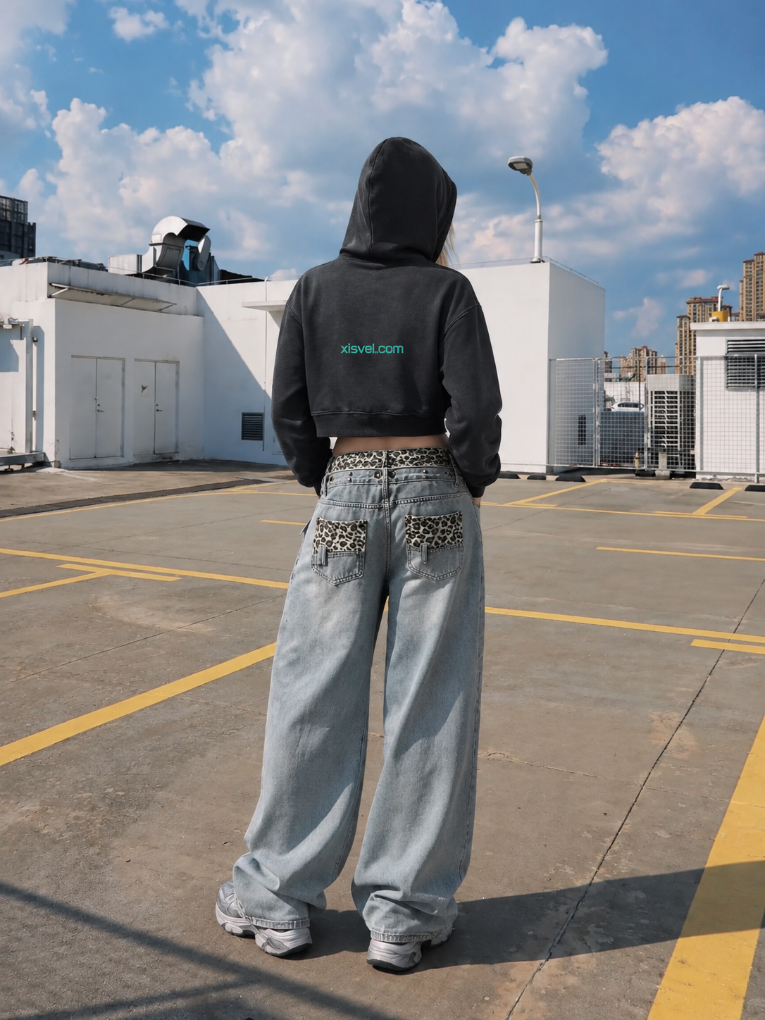 Women Cross Graphic Cropped Pullover Hoodie