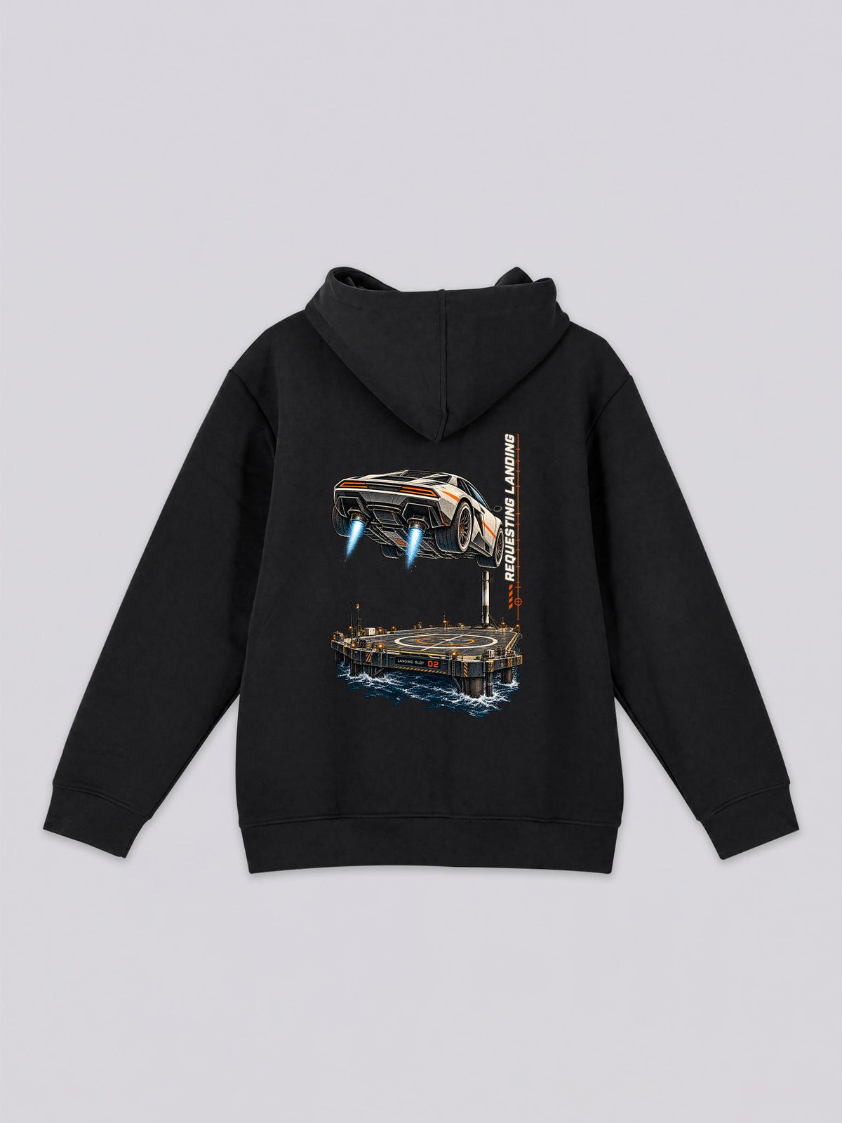 Unisex Requesting Landing Sports Car Graphic Full Zip Hoodie